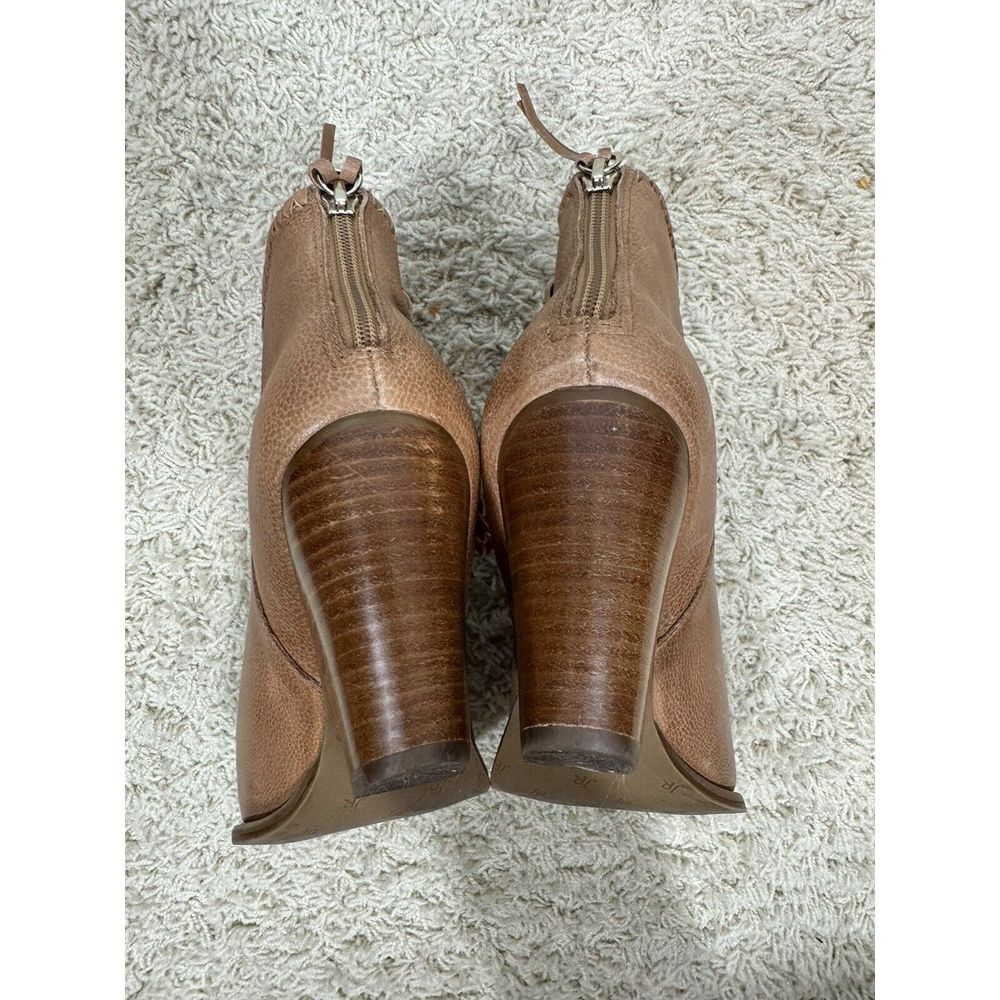 Jack Rogers Women's Greer Oak Tan Leather Block Heel Western Booties Size 7 M - Picture 9 of 12